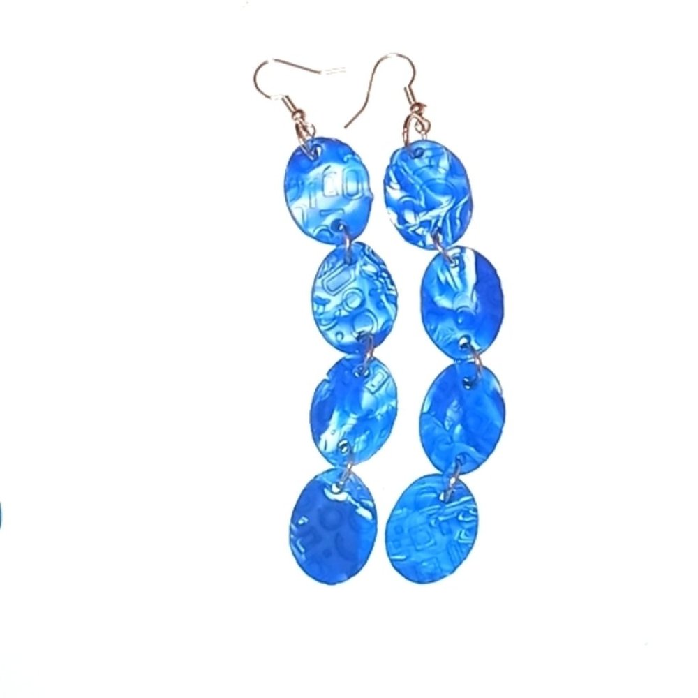 Clay earrings-Blue Aztec